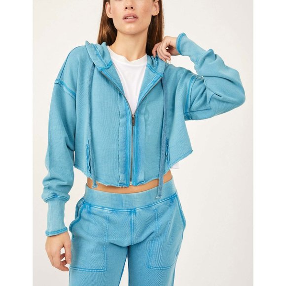 Free People Tops - 🎉LAST CHANCE🎉 NWT FP Movement Body Language Hoodie / Ocean Horizon
